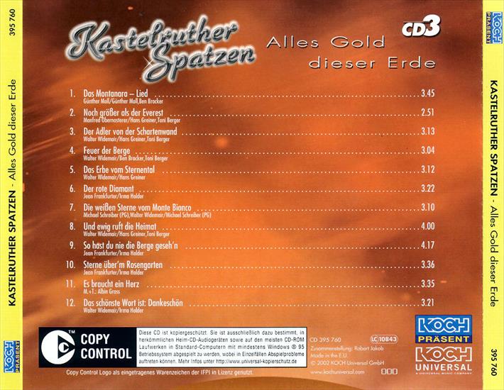 Cover CD3 - Kastelruther Spatzen - Alles Gold dieser Erde CD3 Back.jpg