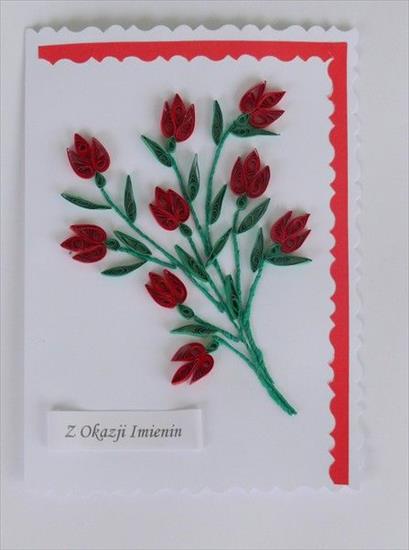 Quilling -prace z papierowych paseczków - kartka imieninowa1.jpg