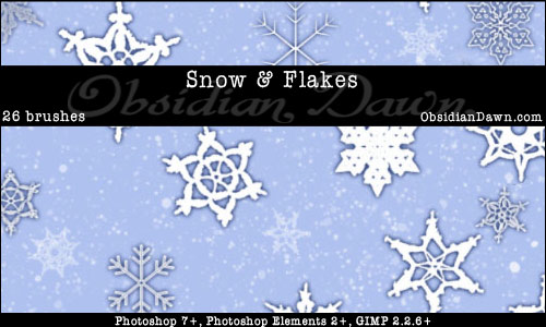  PĘDZLE - BRUSH - Snow  Snowflakes Brushes.jpg
