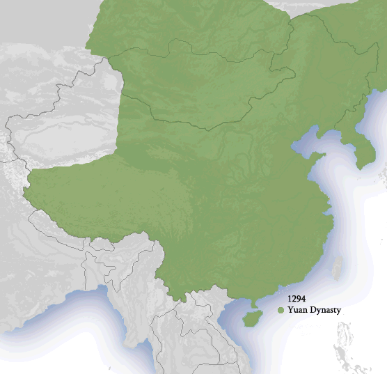 Chiny starożytne od Neolitu do Dynastii Ming 1368 - 1644 AD. - mapy - Yuan_Dynasty_1294.png