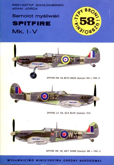 Typy Broni i Uzbrojenia - Samolot myśliwski Spitfire Mk.I-V okładka.jpg