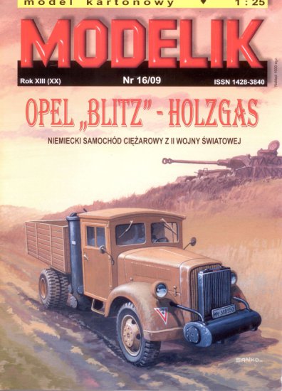Modelik 2009-16 - Opel Blitz-Holzgas  niemiecki samochód ciężarowy z II wojny światowej - 01.jpg
