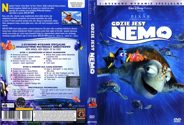 Pełnometrażowe filmy animowane Walta Disneya hasło waltdisney - DVD Gdzie Jest Nemo.jpg