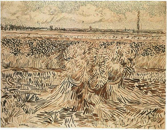 4. Arles 1888 -89 - 1888-07  20 - Wheat Field with Sheaves.jpg