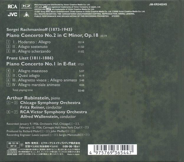 Rachmaninov_Piano Concerto No.2  Liszt_Piano Concerto No.1 - Rubinstein XRCD24 - back.jpg