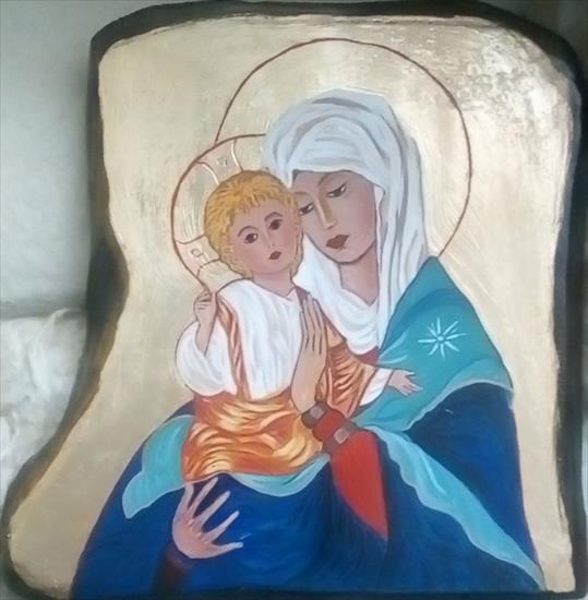 ikony i obrazy sakralne - Matka Boża z Jezusem-na desce 24x20.jpg