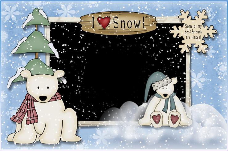 Boże Narodzenie - Childish Photoframe - Snow  Bears 2_by Galina V.png