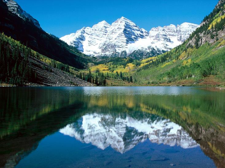 Krajobrazy - Snow Capped Maroon Bells, White River National Forest, Colorado.jpg