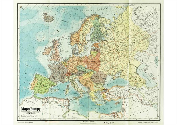 Mapy, plany, geografia i okolice - Mapa Europy 1921.jpg
