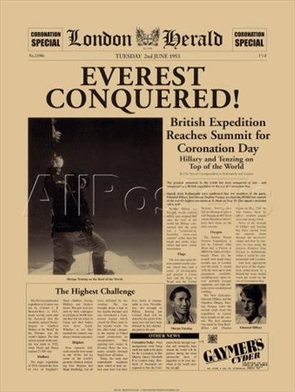Faksymile - 1953 Mount Everest zdobyty.jpg