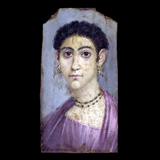 okres grecko-rzymski - Portret mumiowy kobiety, Hawara, 100-120 n.e. BM.jpg