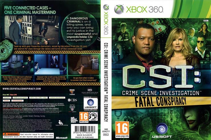 Okładki XBOX 360 - CSI Fatal Conspiracy.jpg