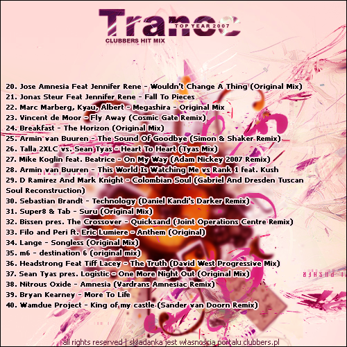 Clubbers Hit Mix - Trance Top2007 - top2007-back part2.jpg