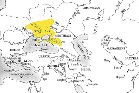 Scythians  Scytow... - Map - The Scythian Empire during the 4-3. centuries B C.jpg