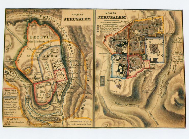 Ancient Maps Collection1 - Ancient Maps Ancient Jerusalem Modern Jerusalem.jpg
