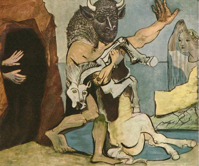 Picasso 1936 - Picasso Minotaure et jument morte devant une grotte face  u.jpg