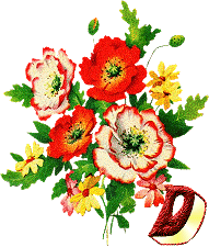Alfabety z Bukietem kwiatów - 021 - D.gif