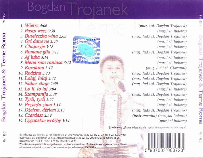 Bogdan Trojanek  Terne Roma - Zlote Przeboje Cyganskie - cover - back.jpg