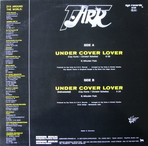1987 - Under Cover Lover - T. Ark - Under Cover Lover artwork 02 back 1987.jpg