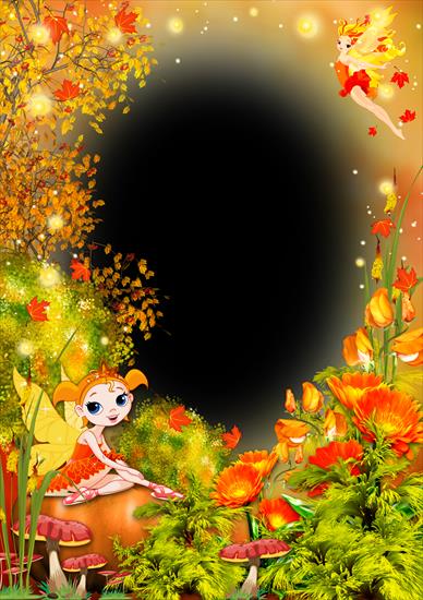 Dziecięce - cz.2 - Children photo frame - Golden autumn fairy autumn by Koaress.png