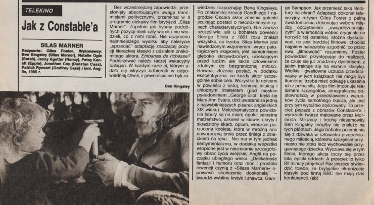 Recenzje i opisy ... - Silas Marner - The Weaver of Raveloe 1985, reż. G...n Coy, Patrick Ryecart. Film nr 33, 14 VIII 1988.jpg